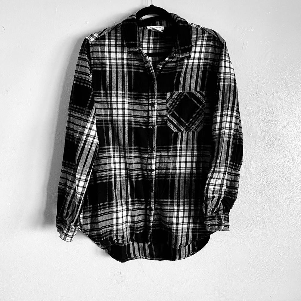 Black and white button down